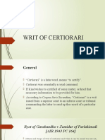 Certiorari - Notes