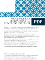 Origen de Las Mercancías de Comercio Exterior