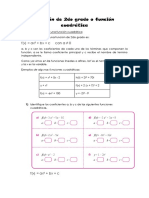 Función de 2do Grado o Cuadrática