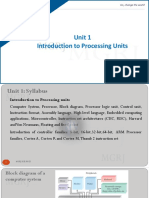 Unit 1 Introduction To Processing Units