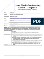 Lesson Plan For Implementing NETS - S-Template I: (More Directed Learning Activities)