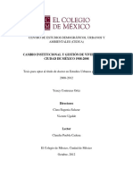 Cambio Institucional Y Gestión de Vivienda en La CIUDAD DE MÉXICO 1988-2008