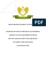 Static Equilibrium of Beams Lab Report