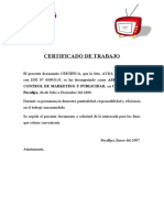 Certificado de Trabajo