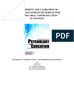 Development and Validation of Technology-Enhanced Module For Teaching Oral Communication in Context