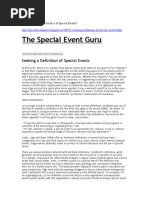 Characteristics of Special Events