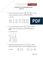 Propiedades de Los Determinantes Ejercicios