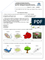 Avaliação Ciências 6ºano - 2ºbimestre