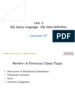 Unit 2 - Lecture 7 - RDBMS