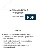 Transmission Lines & Waveguide: Important Notes