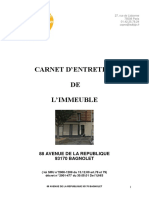 Carnetd'entretien 88 Avenuedelarépublique 93170 BAGNOLET