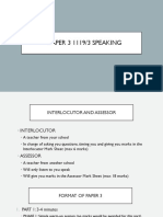 PAPER 3 ENGLISH SPEAKING Tips