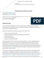 Acute Pericarditis - Treatment and Prognosis