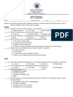 Assessment in MAPEH 9 LAS 3.1