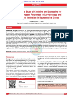 A Comparative Study of Clonidine and Lignocaine For Attenuating Pressor Responses To Laryngoscopy and Endotracheal Intubation in Neurosurgical Cases