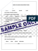 Questionnaire On Human Development Index