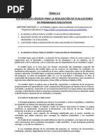 2.3 Los Modelos Lógicos para La Realización de Evaluaciones de Programas Educativos