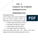 Unit - 4 Gear Generation & Non-Traditional Machining Processes