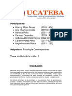 ANALISIS UNIDAD 1 Psicología Contemporánea