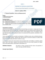 Topic 1. Measurement of Physical Quantities (Notes)