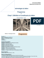 Chap 1 - Programme - Definition Et Constituants Du Béton