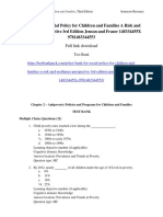 Social Policy For Children and Families A Risk and Resilience Perspective 3rd Edition Jenson and Fraser 148334455X Test Bank