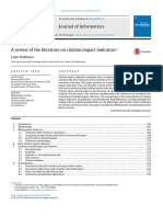 A Review of The Literature On Citation Impact Indicators