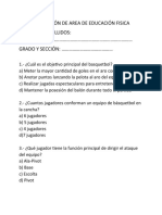 Evaluación de Area de Educación Fisica