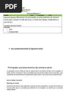 Principales Acontecimientos de Semana Santa