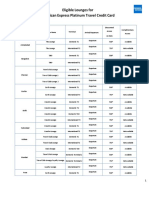 Platinum Travel Lounge List