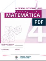 Registro Matematica 4B Primaria.