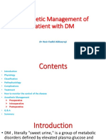 Anesthetic Management of Patient With DM: DR Yasir Fadhil Alkhazraji