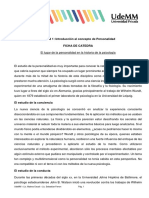 El Lugar de La Personalidad en La Historia de La Psicologia