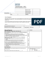 Financial Statements Questionnaire - 2011: Name Email Home: Phone Home: Email Work: Phone Work: Fax: Mobile