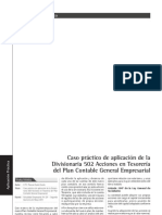 Caso Práctico de Aplicación de La Divisionaria 502 Acciones en Tesorería Del Plan Contable General Empresarial