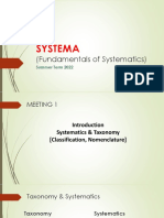 MEETING 1 Systematics and Taxonomy