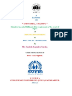 " Industrial Training ": Submitted in Partial Fulfilment of The Requirements of The Award of Degree