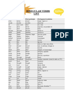 Irregular Verbs List