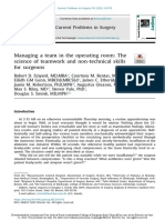 Managing A Team in The Operating Room: The Science of Teamwork and Non-Technical Skills For Surgeons