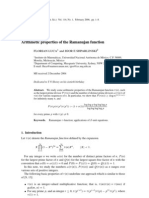 Arithmetic Properties of The Ramanujan Function