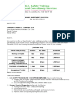 Training Investment Proposal-Cenapro Chemical Corp