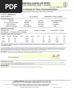 Certificado Termohigrometro