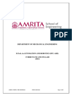 Amrita Syllabus Btech Automation and Robotics 2021