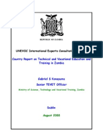 Country Report On Technical and Vocational Education and Training in Zambia