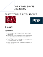 Traditions Across Europe Italy-Spain-Turkey Traditional Turkish Recipes