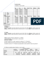 Lista - Excel EXERCÍCIOS 01