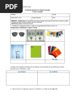 Evaluación Sumativa de Ciencias Naturales "La Luz y El Sonido"