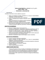 Planificación Anual de Matemática 2° Año