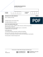 October 2017 CAIE P1 Questions 0837 English As A Second Language Cambridge Primary Checkpoint