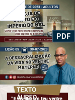 SLIDES - EBD - Lição 5 - (Adultos) - A Dessacralização Da Vida No Ventre Materno - 3 Trimestre 2023